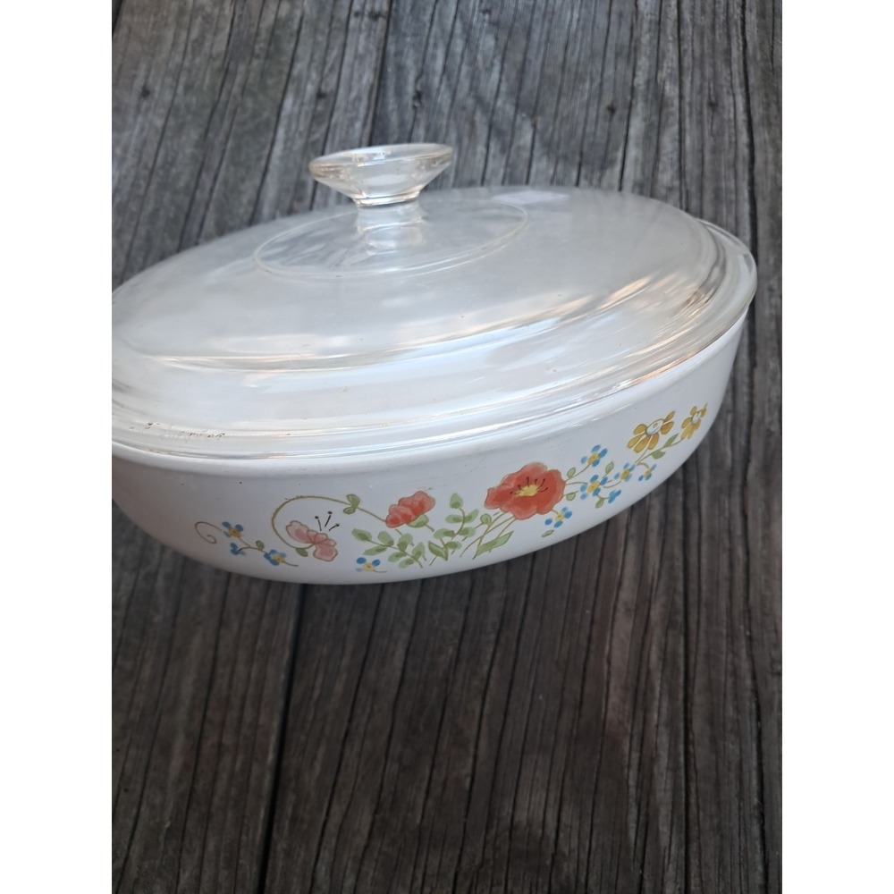 Vintage Corning Ware Range Topper N-10-B 10" Skillet With Lid-Wildflower-EC!  j9